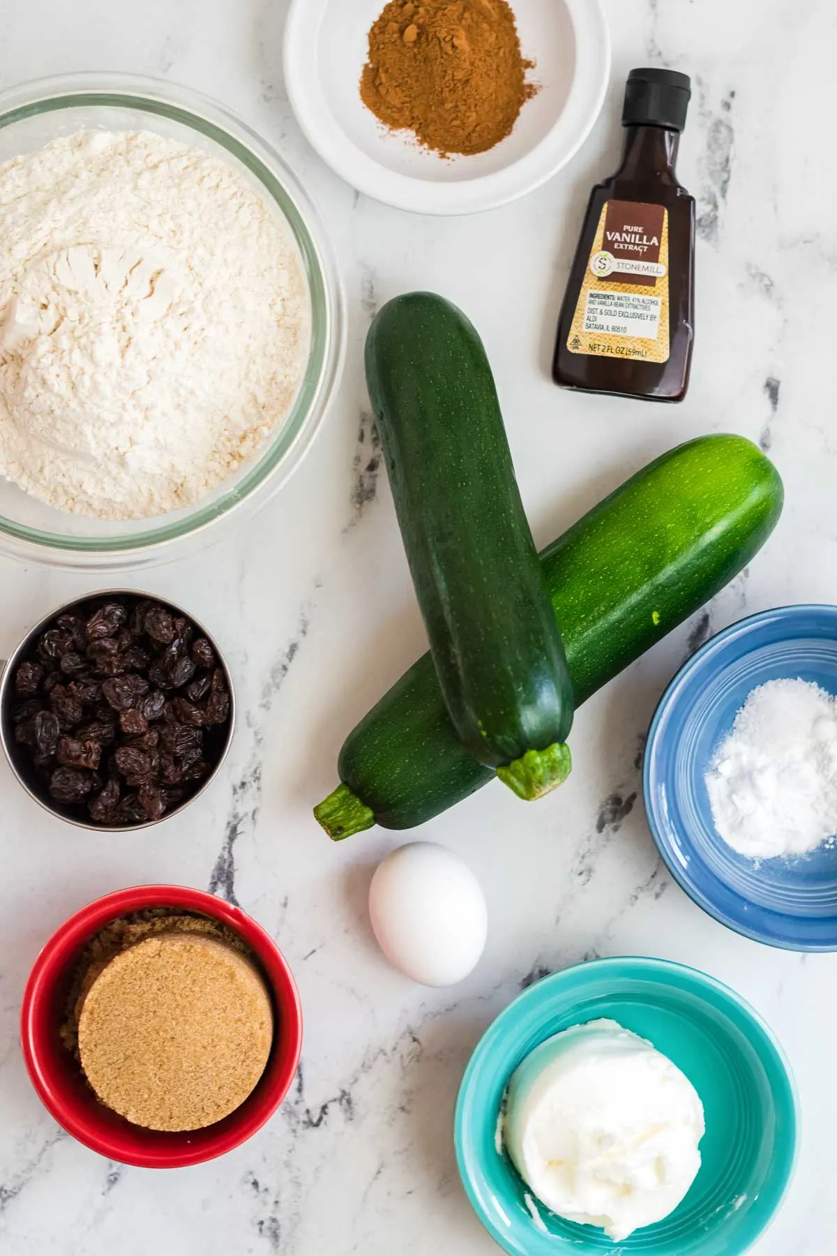 Ingredients to make spiced zucchini cookies.