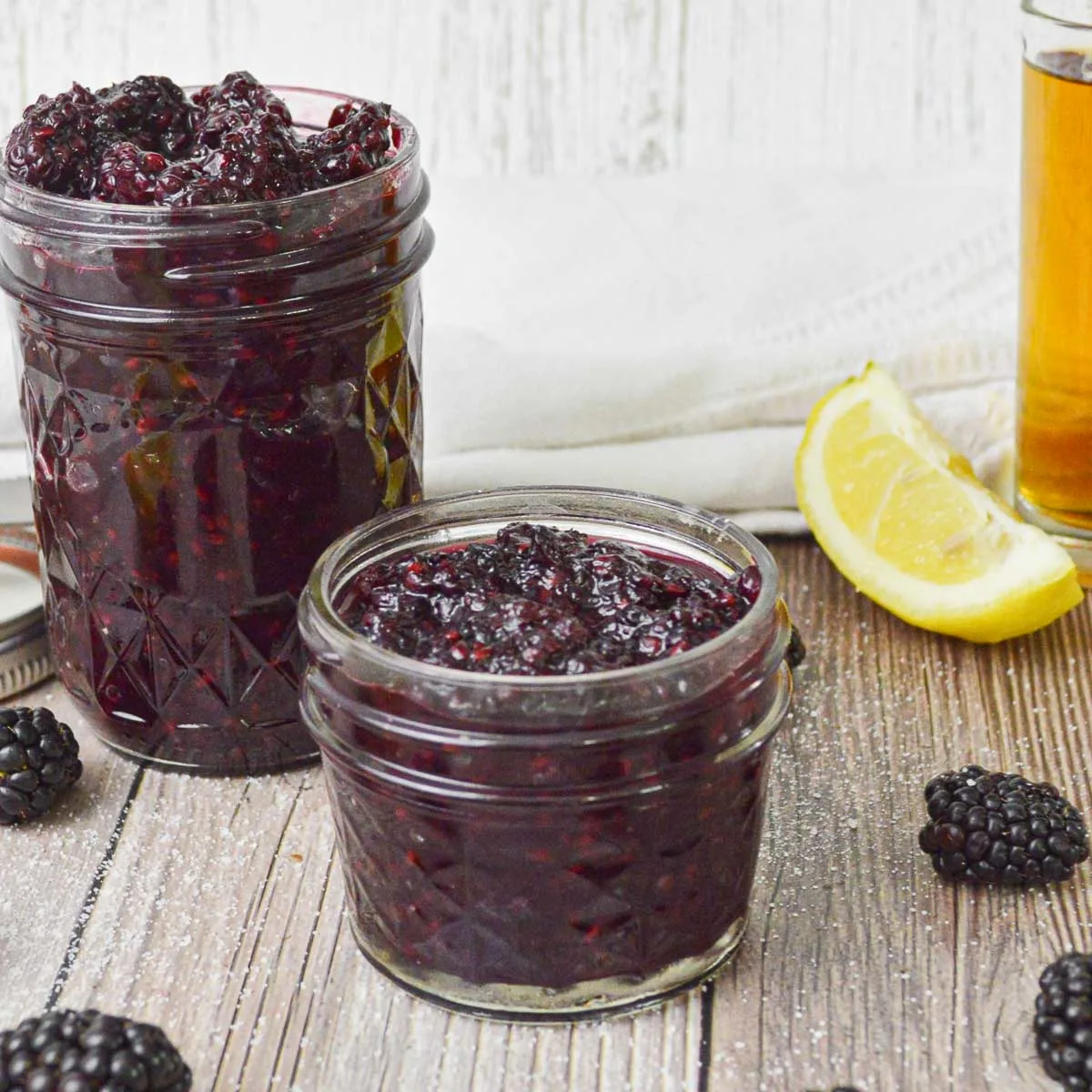 2 jars of blackberry bourbon preserves.