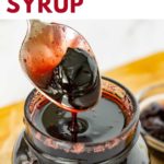 Pinnable image of cherry syrup.