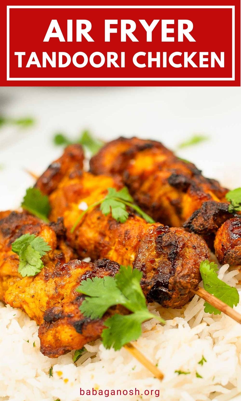 Air Fryer Tandoori Chicken Kebabs Babaganosh