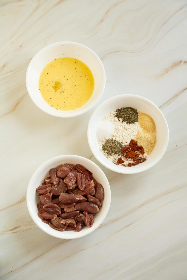 Fried Chicken Hearts (Popcorn Chicken Hearts) Babaganosh