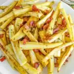 Plate of bacon parsnip fries