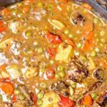 Pinterest image with text: Easy beef stew (freezes well!)