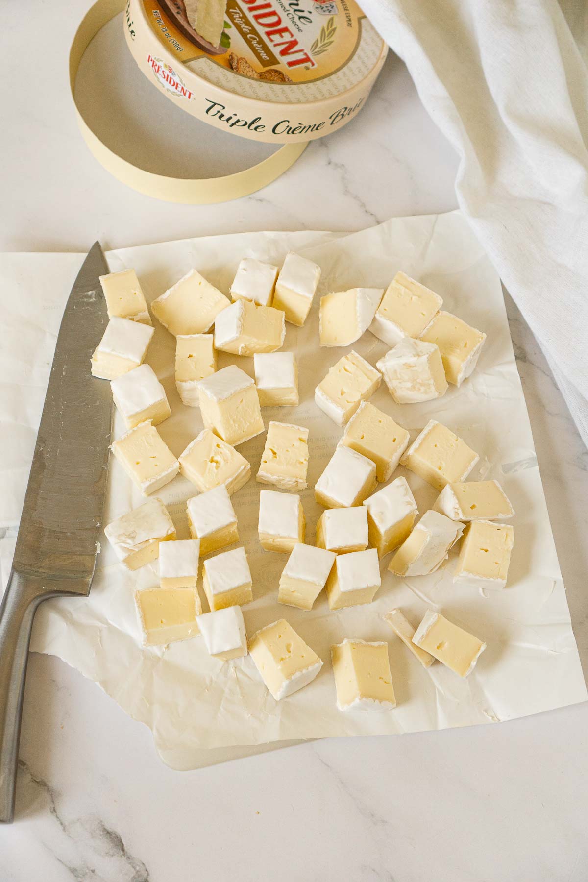 Brie chopped into 1-inch cubes