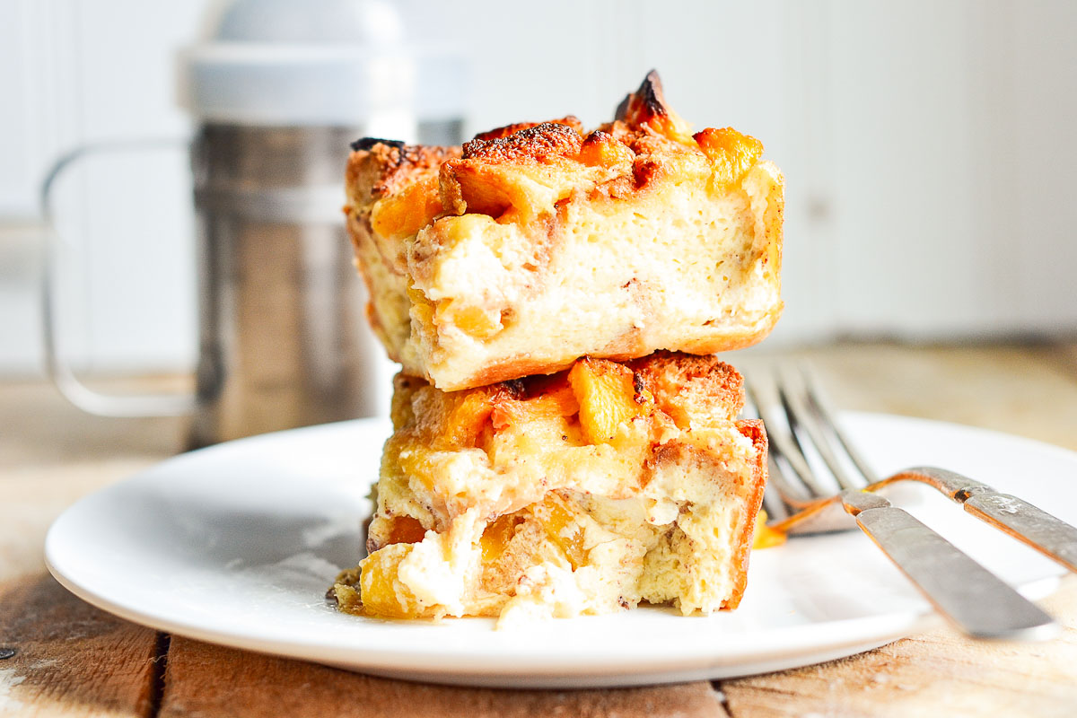 Peach French Toast Casserole Babaganosh