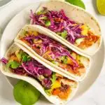 Plate of trout tacos with salsa