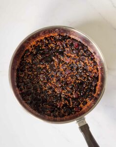 Pot of mulberry compote