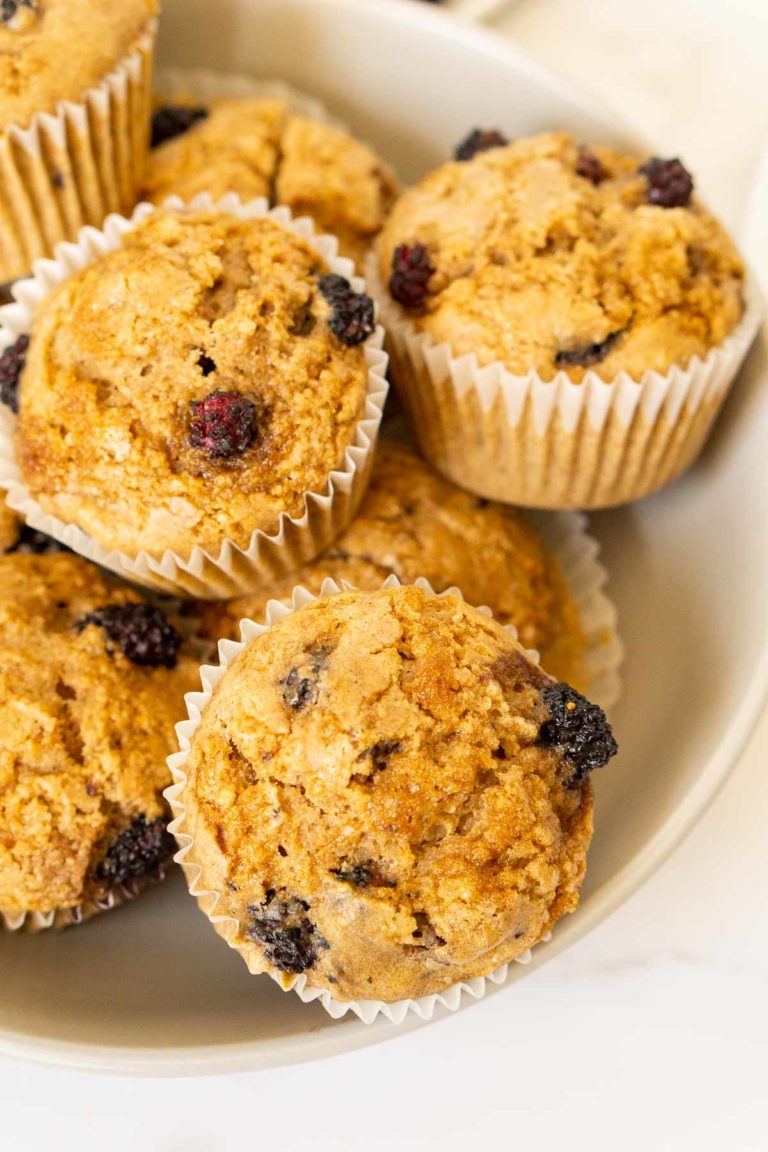 Delicious Mulberry Muffins with Brown Sugar Topping