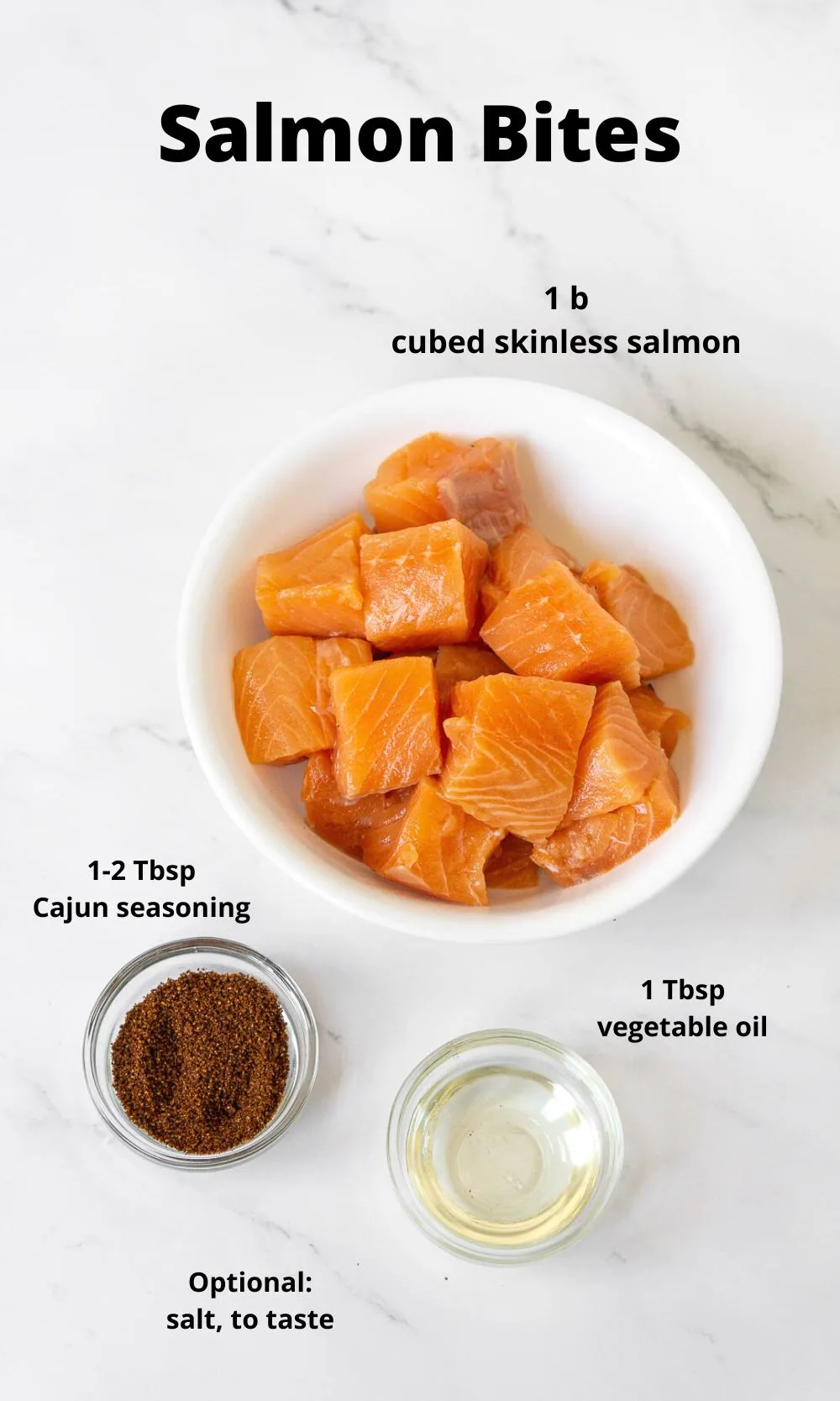 Ingredients for Cajun Salmon Bites