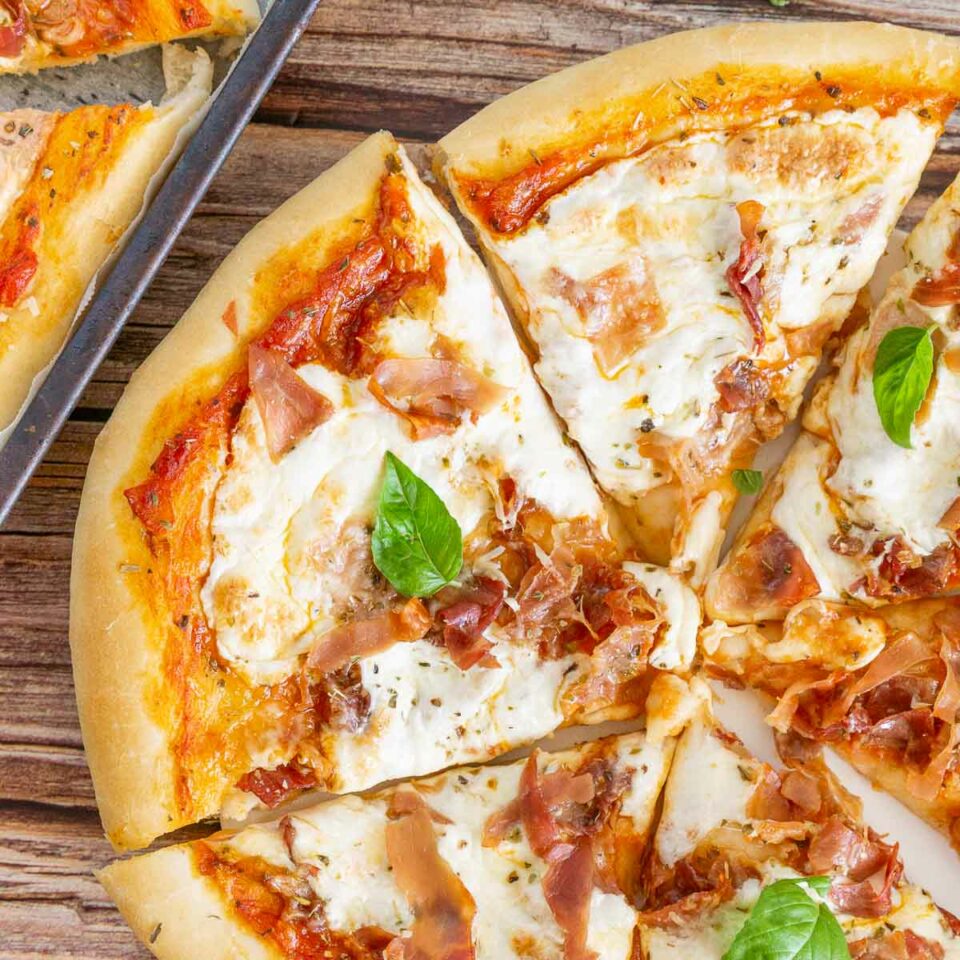 Easy Prosciutto Pizza Babaganosh