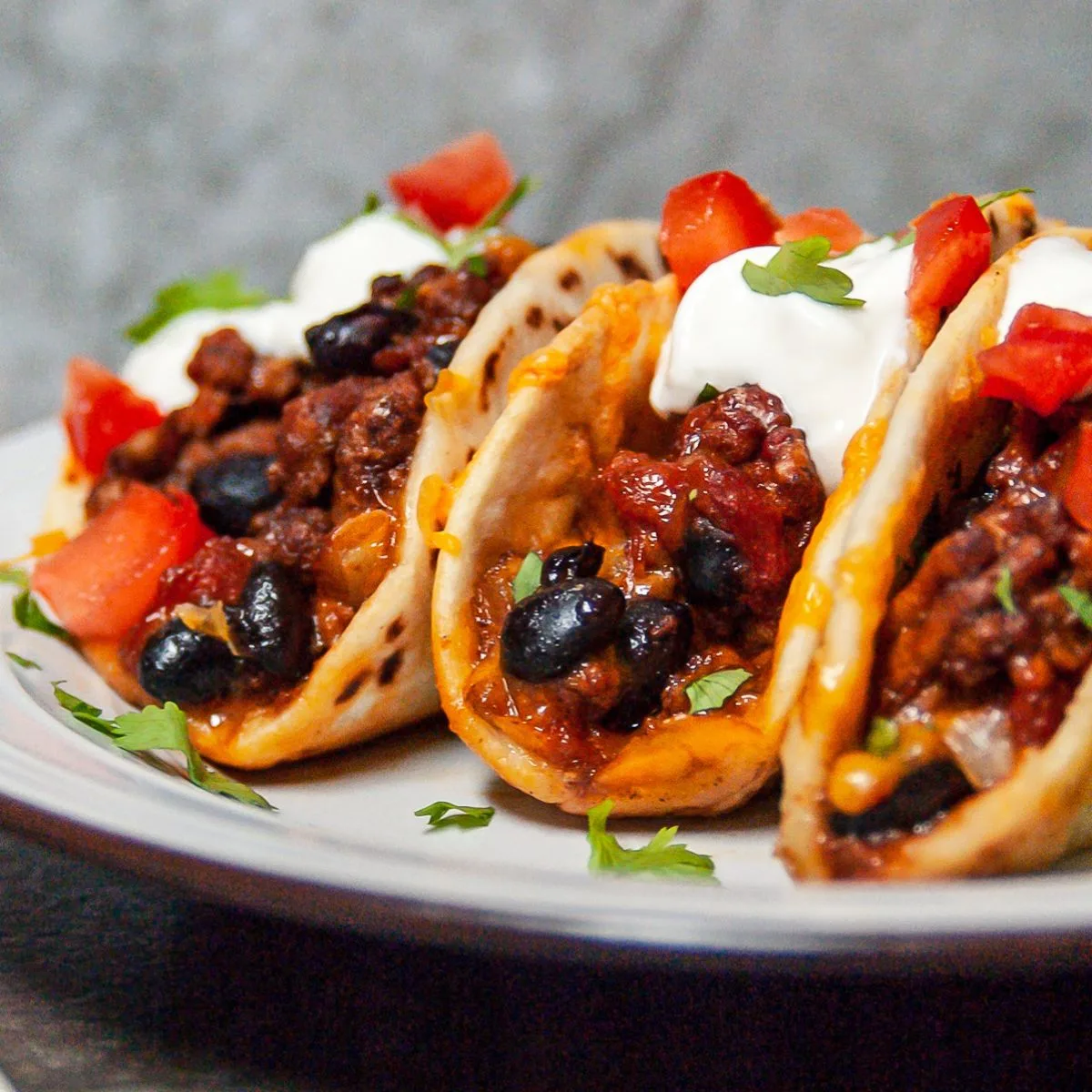 Baked turkey tacos with black beans
