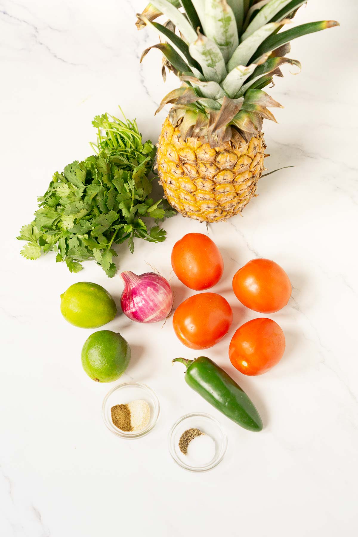 Ingredients for pineapple pico de gallo