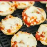 Pinterest image with text: Air Fryer Bagel Bites