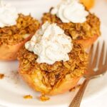 Baked apples topped with whipped cream