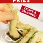 Pinterest image with text: Avocado tempura fries - crispy and delicious