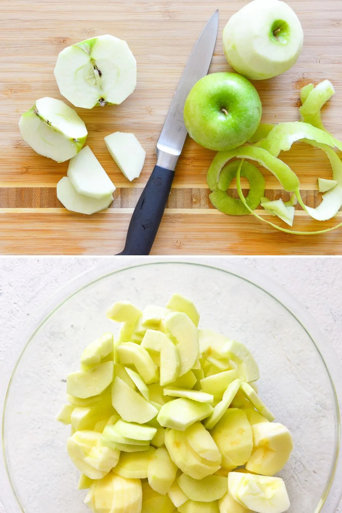 How to peel and slice apples for apple crisp