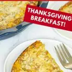 Pinterest image with text: roasted pumpkin frittata - thanksgiving breakfast