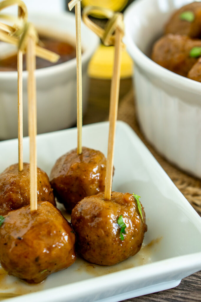 Peach Glazed Meatballs (3 Ingredients!) Babaganosh