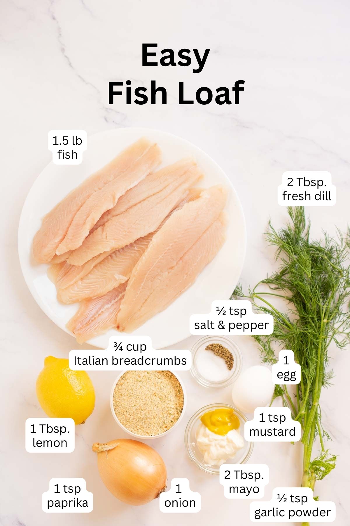 Ingredients for fish loaf