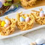 Easter egg nests on a platter