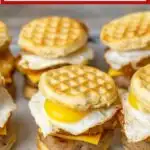 Image with text: Easter brunch mini breakfast sandwiches