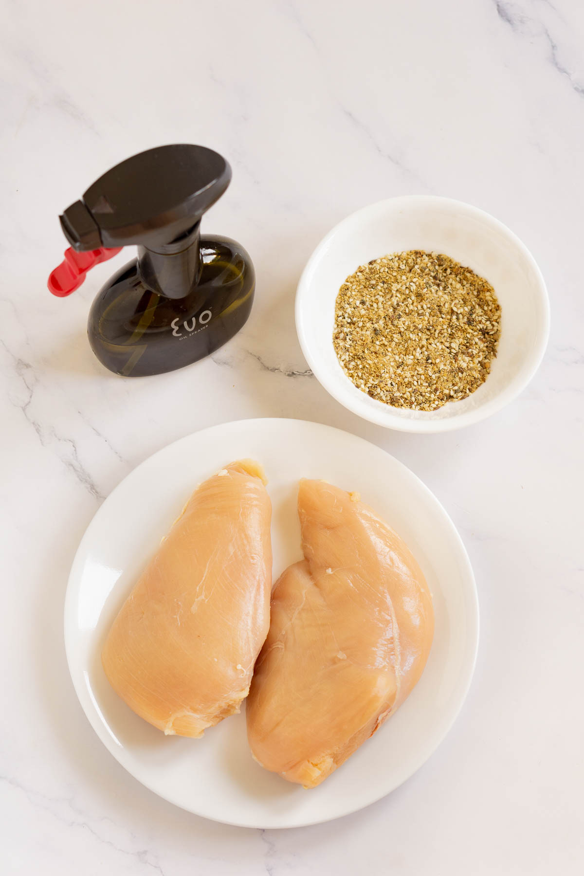 Ingredients to make dukkah chicken