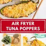 Image with text: air fryer tuna poppers