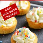Image with text: Cheesecake sugar cookie cups - easy bite-sized dessert