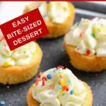 Image with text: Cheesecake sugar cookie cups - easy bite-sized dessert