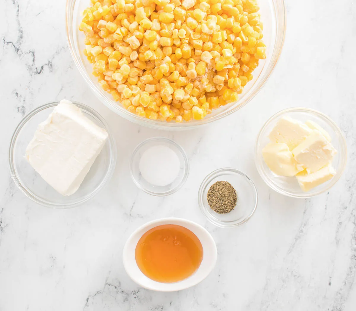 Ingredients to make honey butter corn.