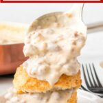 Image with text: 3 Ingredient sausage gravy