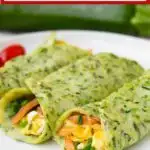 Image with text: Low Carb Zucchini Tortilla Wraps