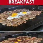 Image with text: Blackstone griddle breakfast