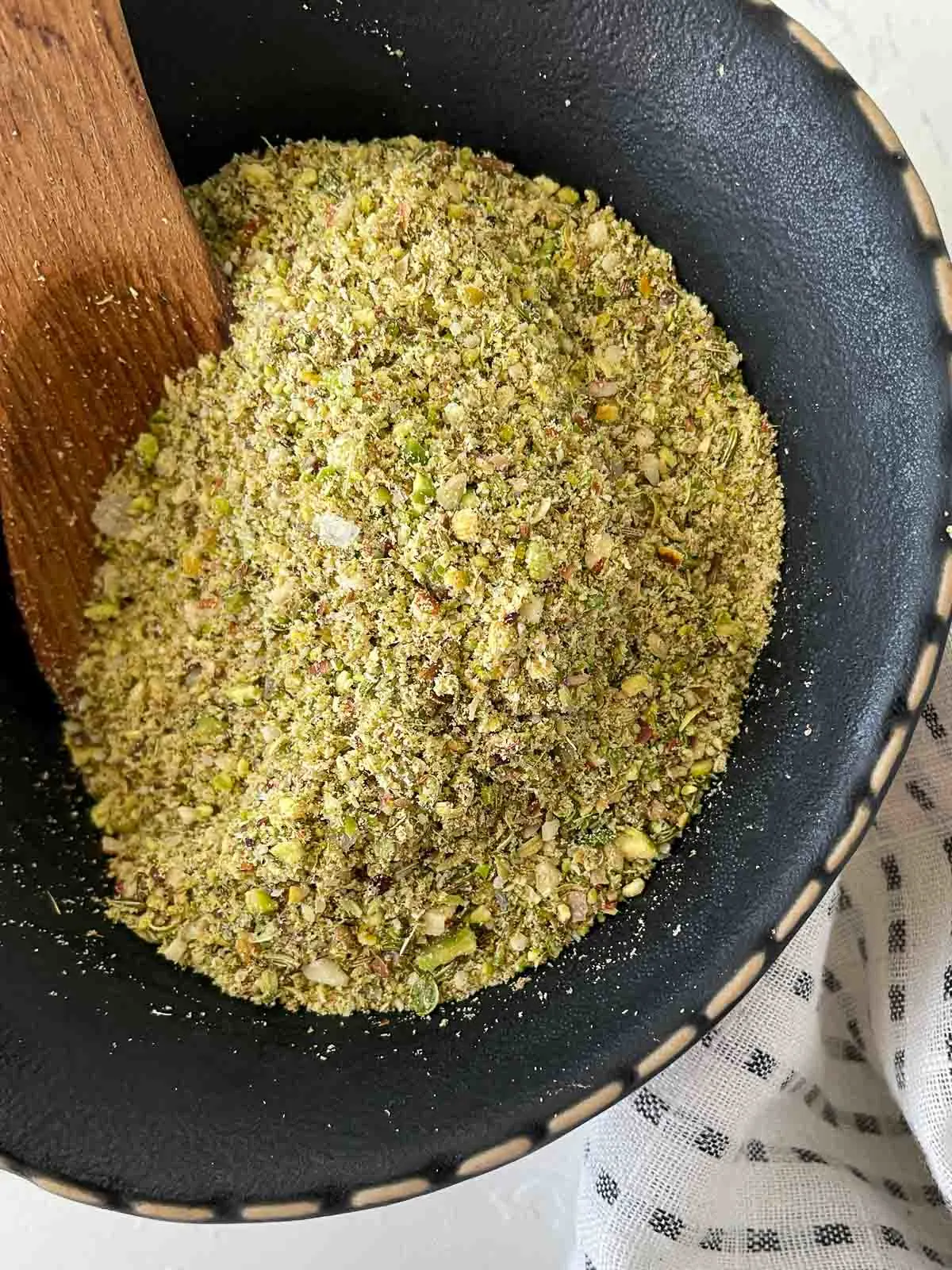 Homemade dukkah spice mix in a bowl