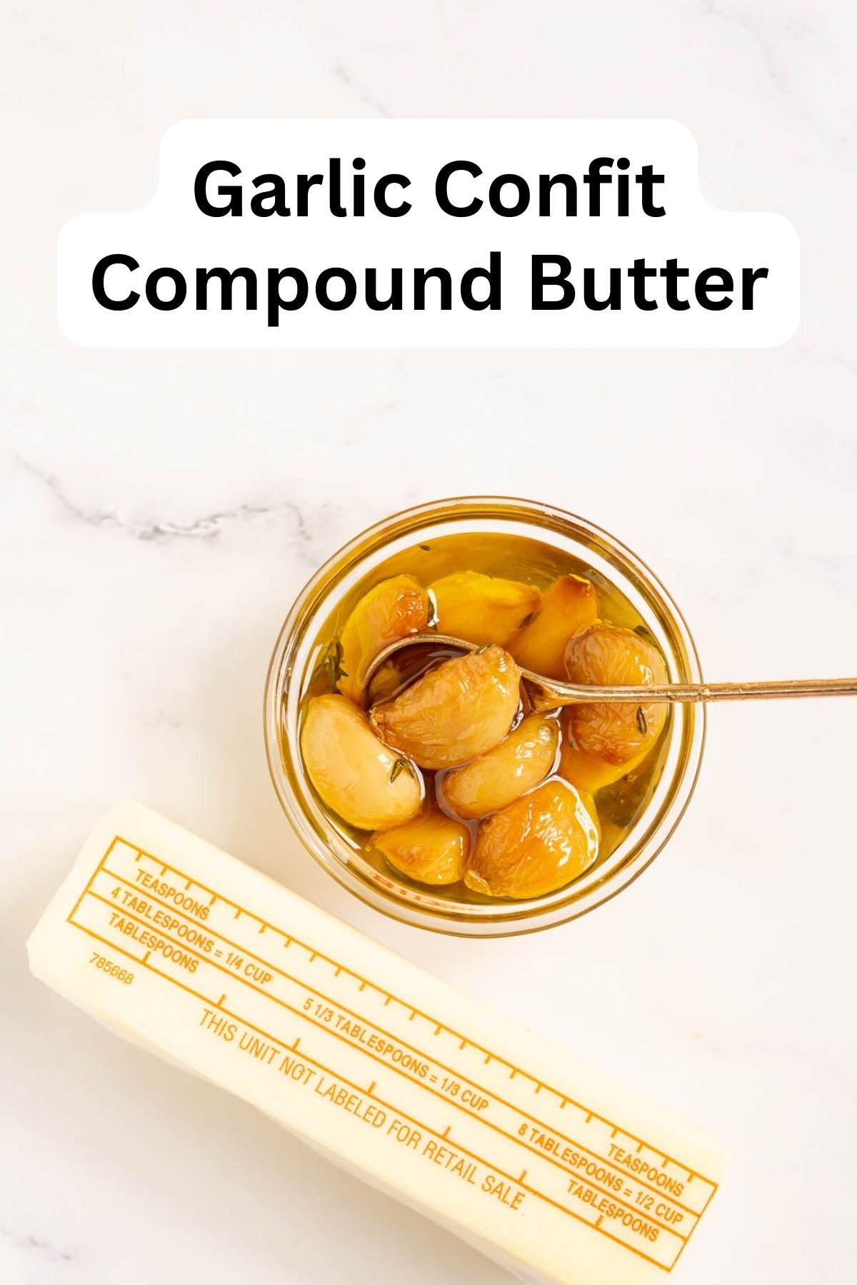 Ingredients to make garlic compound butter
