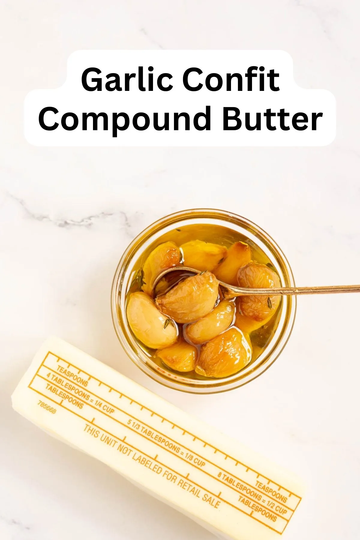 Ingredients to make garlic compound butter