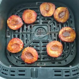 Cooked peaches in the air fryer