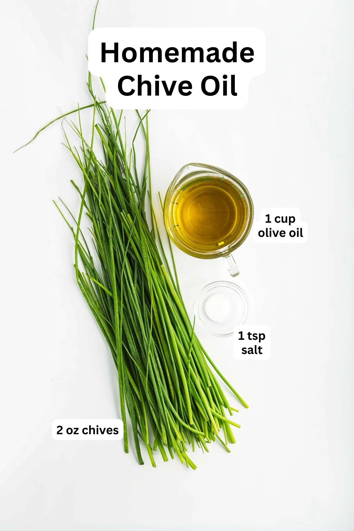 Ingredients to make chive oil