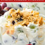Image with text: Grape Salad with Cream Cheese Dressing