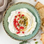 Whipped goat cheese dip in a bowl