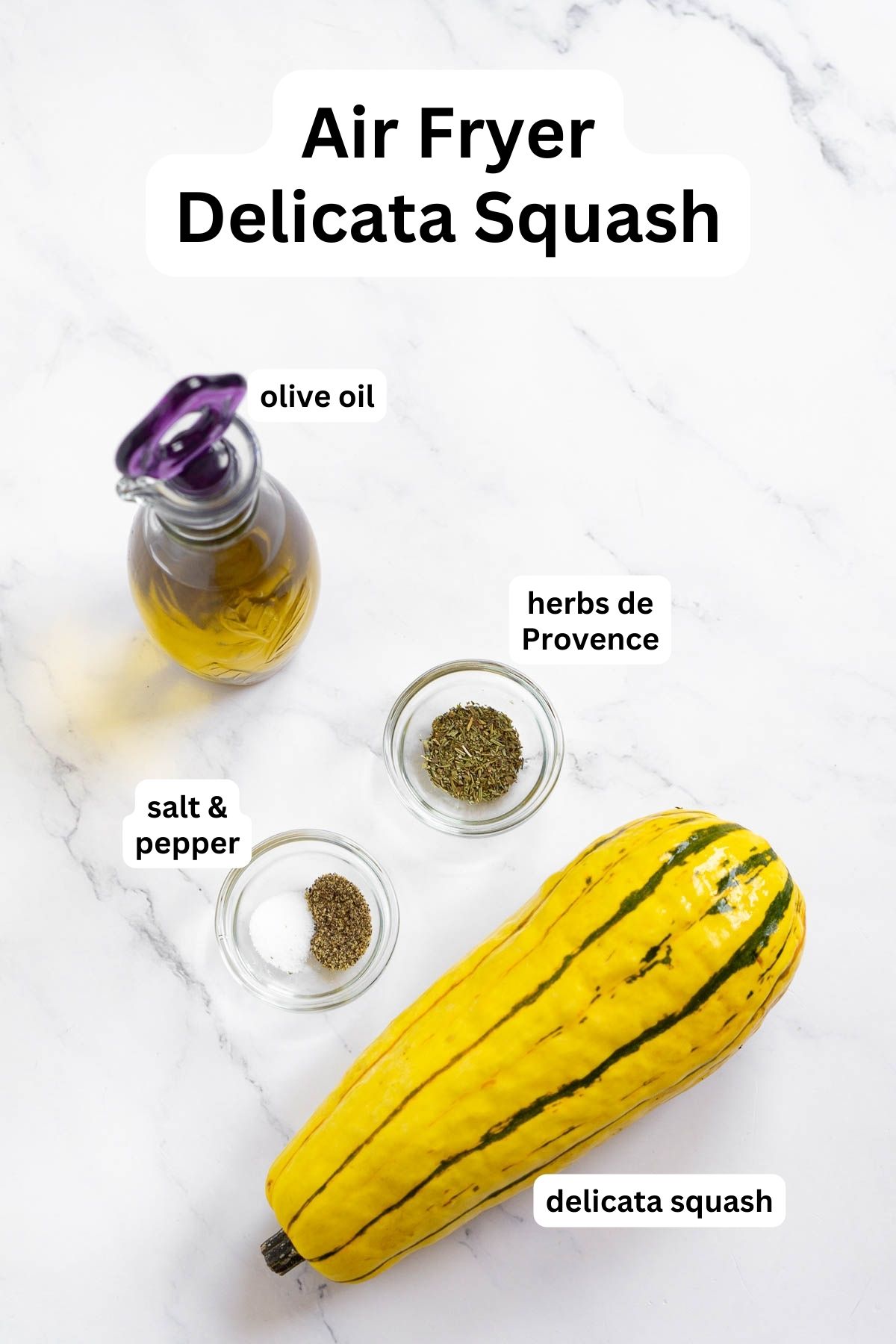 Ingredients to cook delicata squash in the air fryer