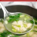 Pinterest image with text: Miso Lion's Mane Mushroom Soup