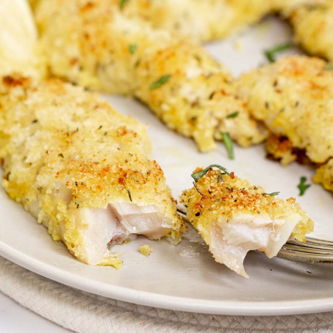 Crispy Baked Perch Babaganosh