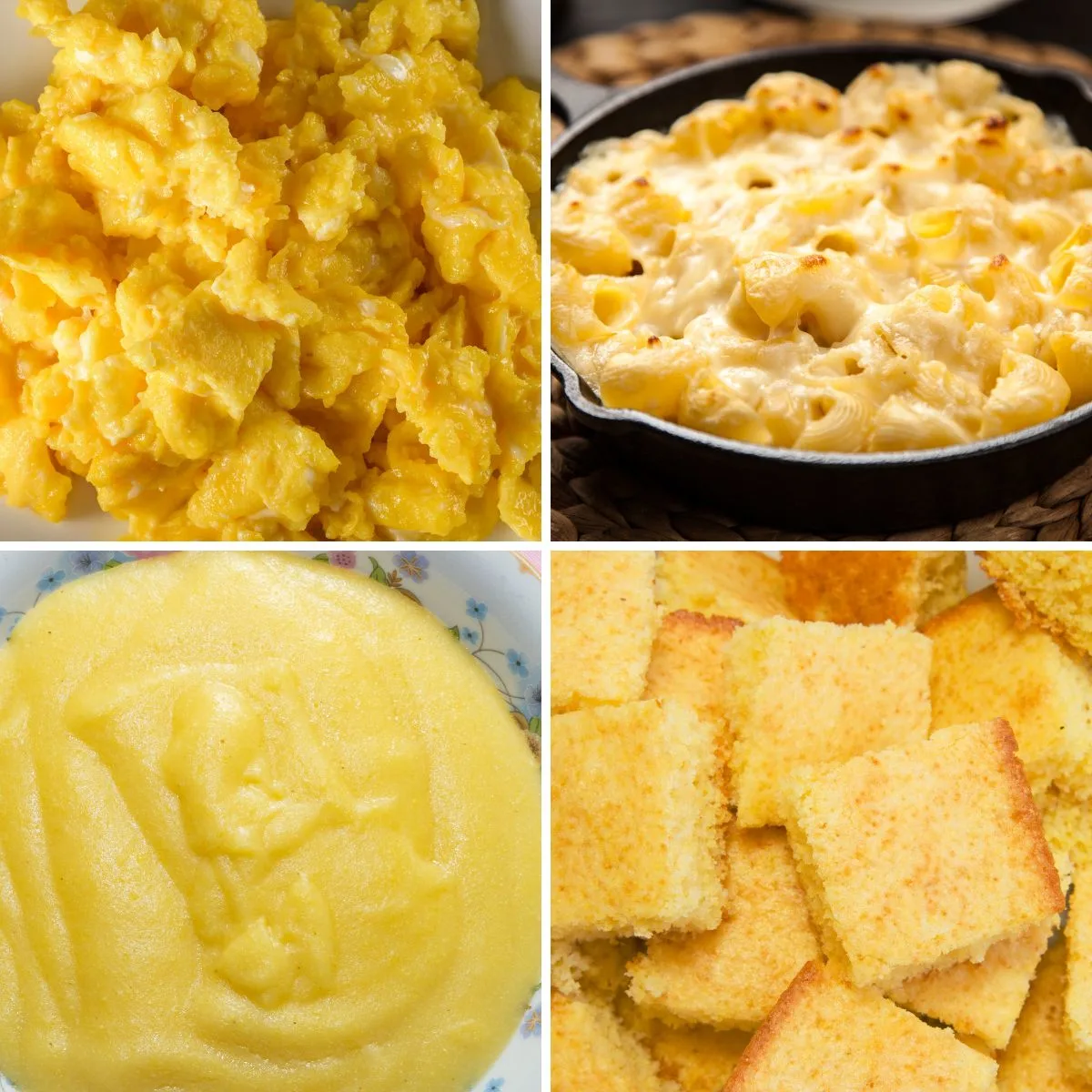 Collage of 4 yellow foods