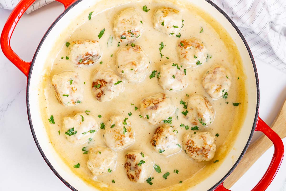 Chicken Swedish Meatballs One Pan 30 Minute Dinner Babaganosh