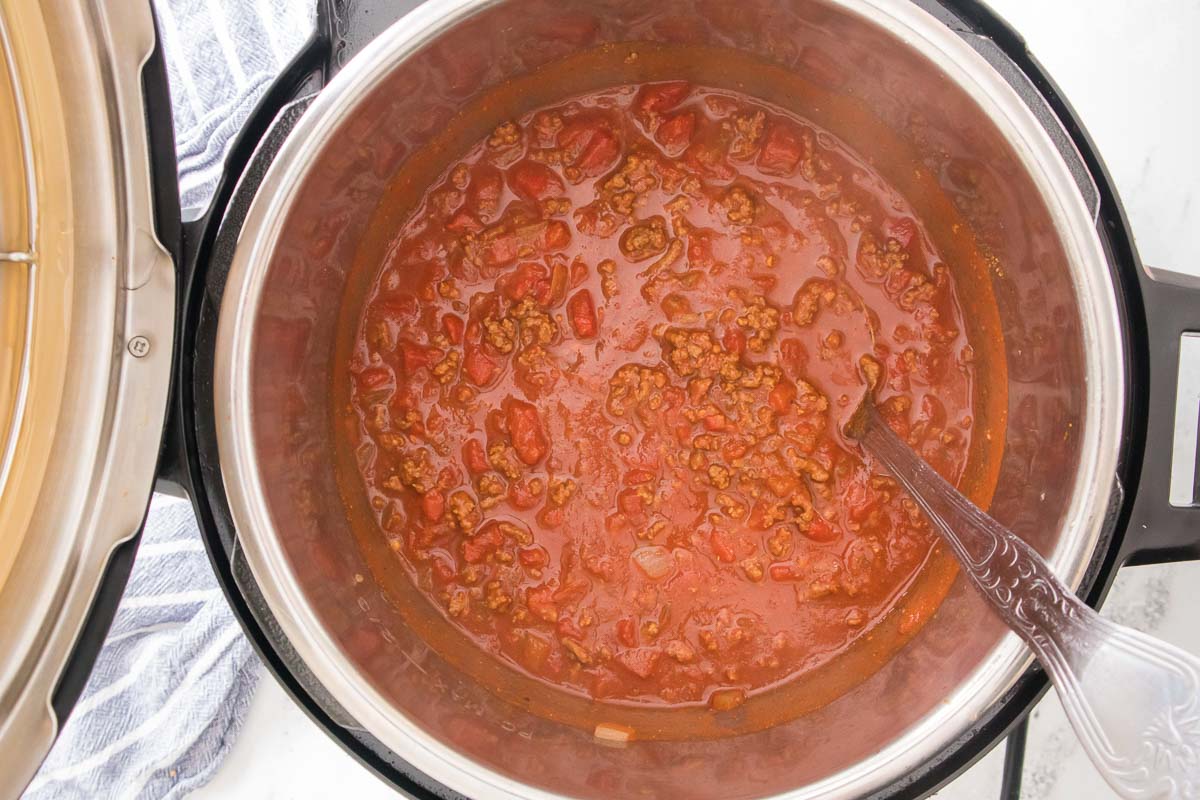 No bean chili in an Instant Pot.