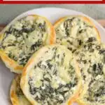 Image with text: Spinach & Artichoke Puff Pastry Appetizer