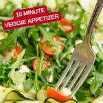 Image with text: Zucchini Carpaccio Salad - 10 minute veggie appetizer