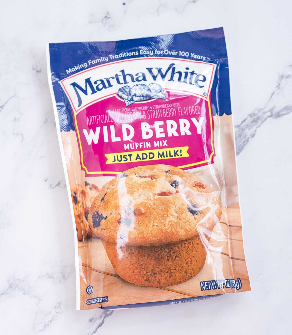 Berry muffin mix packet
