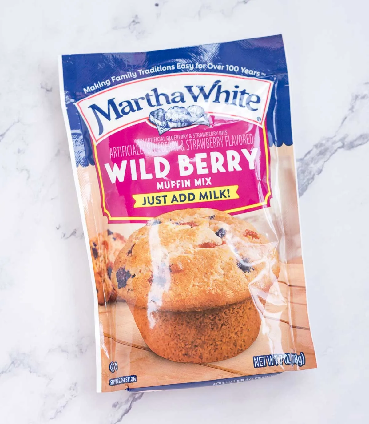 Berry muffin mix packet